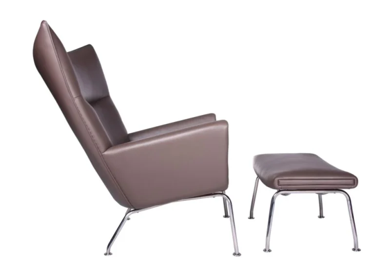 Wing Style Armchair and Ottoman